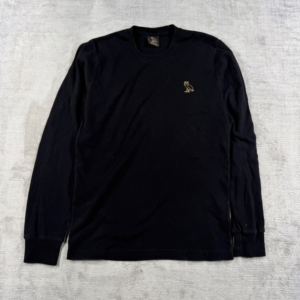 OVO Shirt Men XS Black Gold Owl Logo Long Sleeve Streetwear Drake Canada